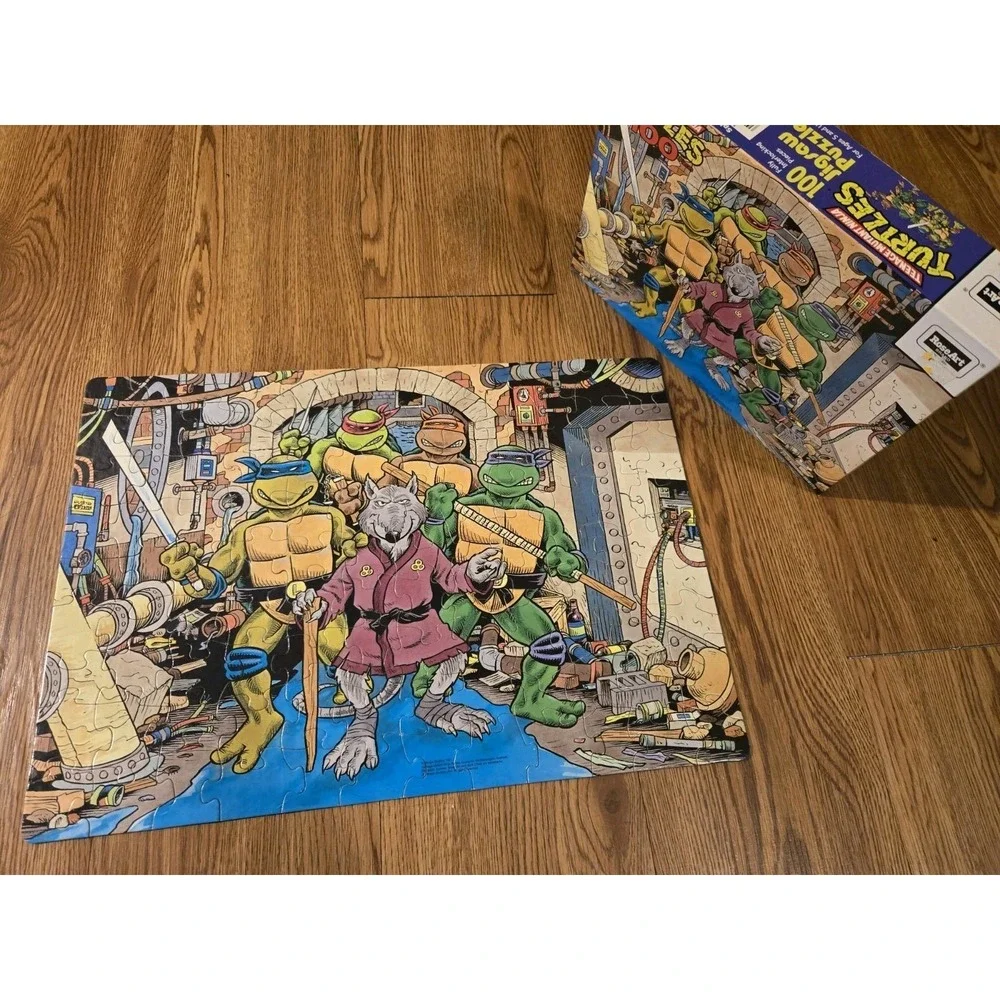 Vintage TMNT Splinter Puzzle Complete 100 Pc 1987 Mirage Studios Teenage Mutant
